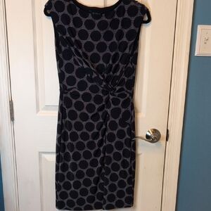 Ralph Lauren Elegant Navy Polka Dot Dress